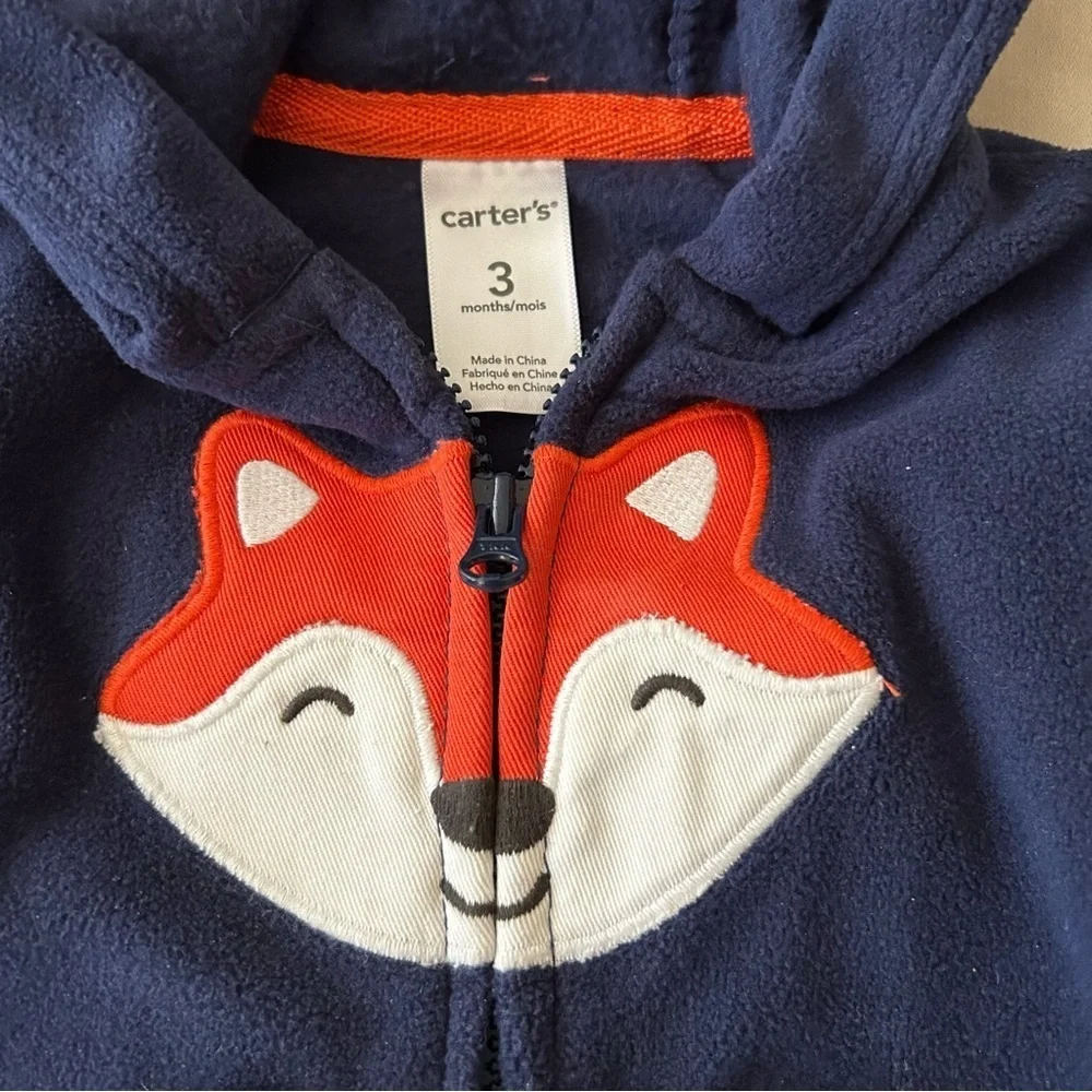 CARTER’S Navy Hoodie with Fox Graphic